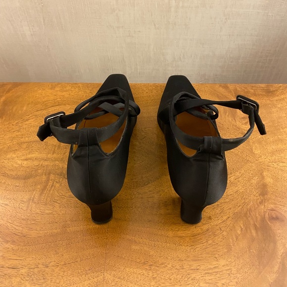 Vintage Ralph Lauren Black Satin Shoes Size 6 - Picture 6 of 16